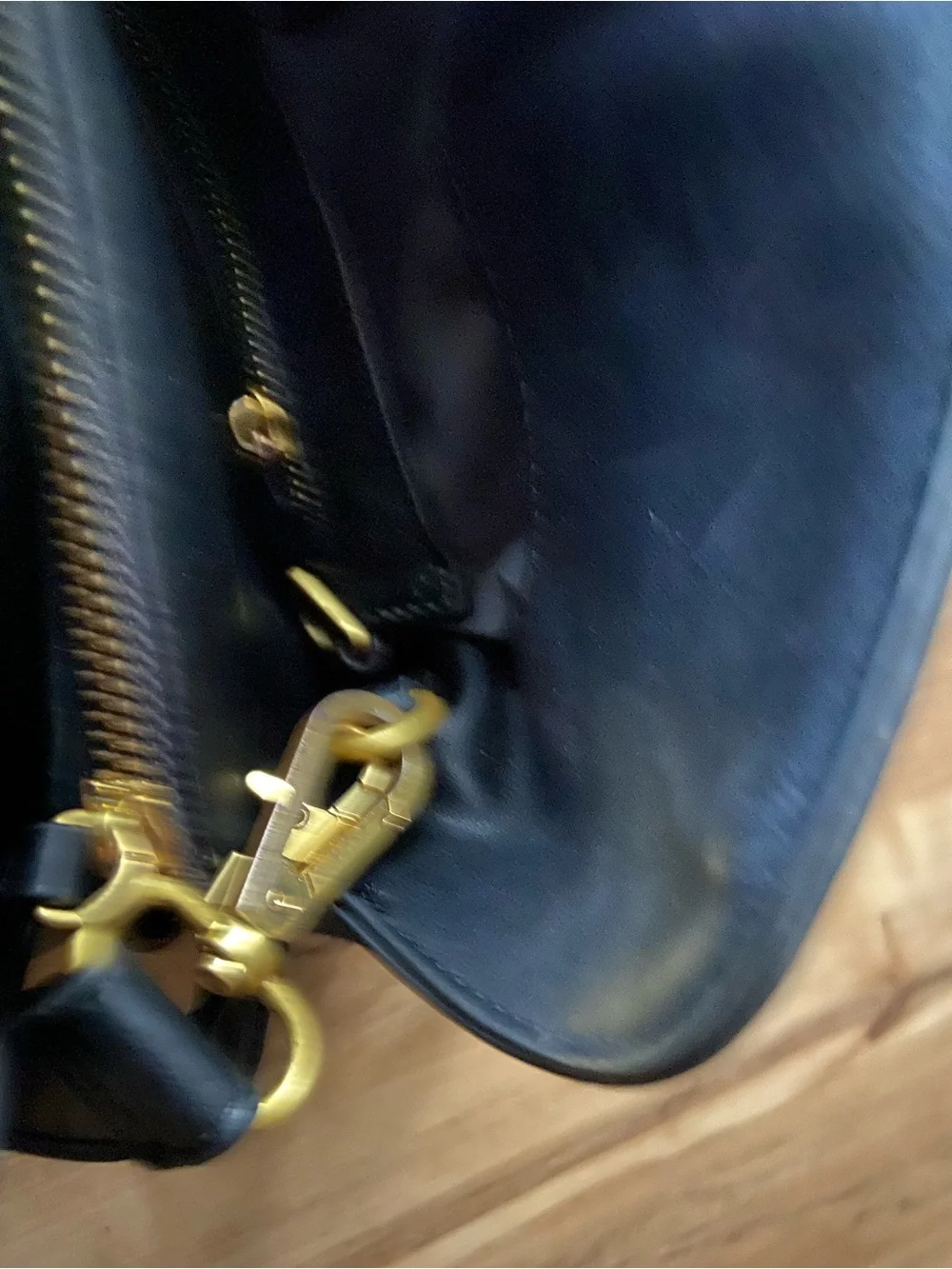Fawn design Black Women’s Tote Bag with Gold Hardware 15x12